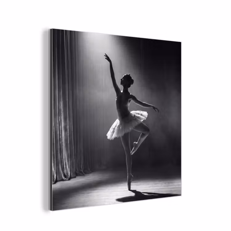 Aluminium schilderij - Danser - Podium - Zwart-wit - Kunst - Klassiek — 1
