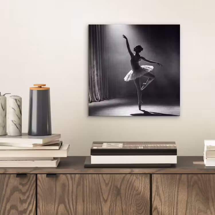 Aluminium schilderij - Danser - Podium - Zwart-wit - Kunst - Klassiek — 2
