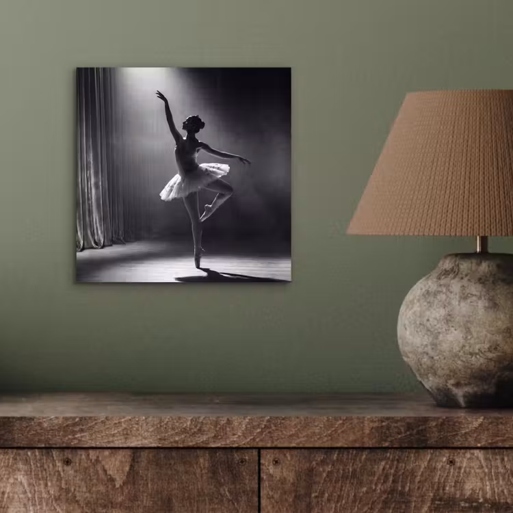Aluminium schilderij - Danser - Podium - Zwart-wit - Kunst - Klassiek — 3