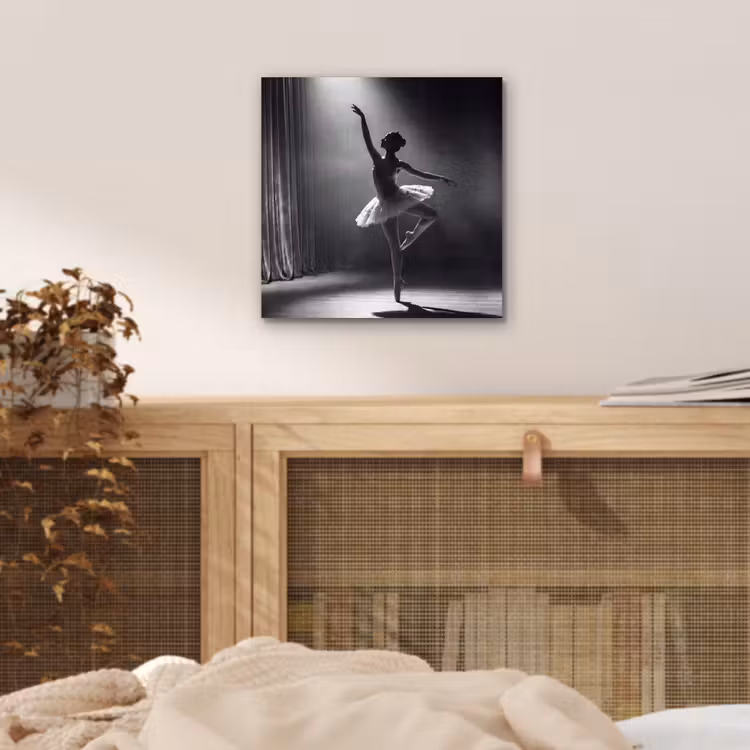 Aluminium schilderij - Danser - Podium - Zwart-wit - Kunst - Klassiek — 4