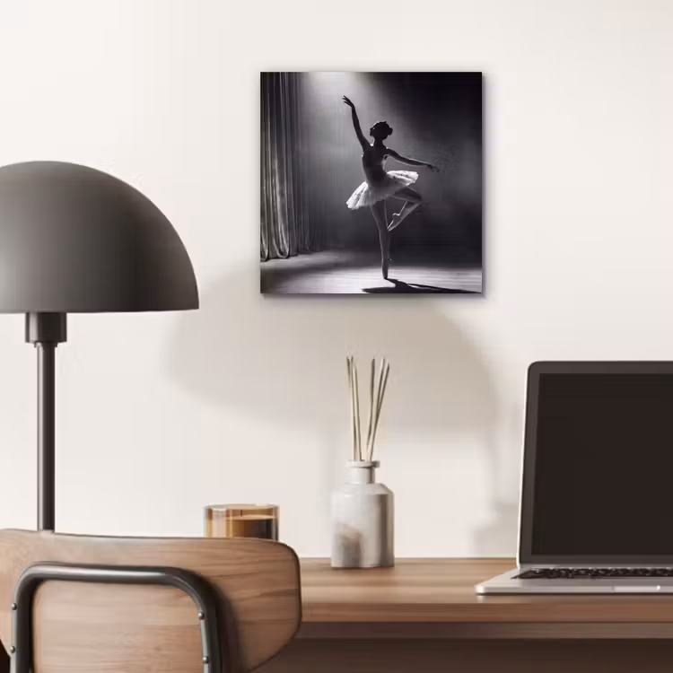 Aluminium schilderij - Danser - Podium - Zwart-wit - Kunst - Klassiek — 6