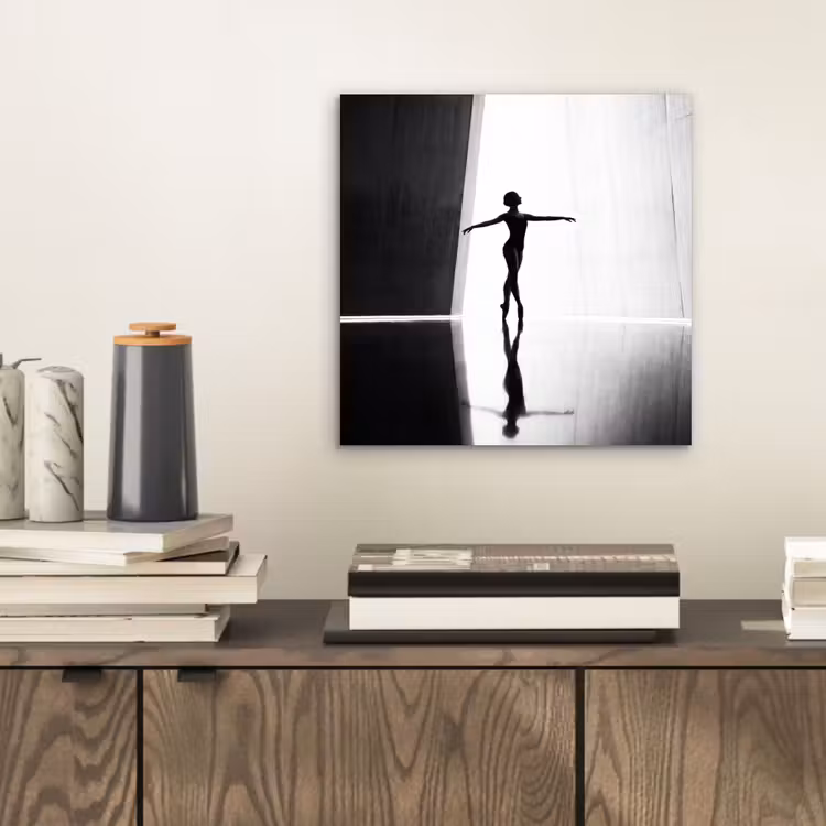 Aluminium schilderij - Danser - Silhouette - Kunst - Modern - Zwart-wit — 2