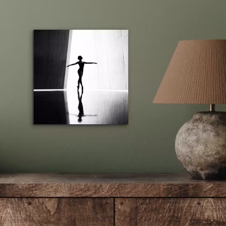 Aluminium schilderij - Danser - Silhouette - Kunst - Modern - Zwart-wit — 3