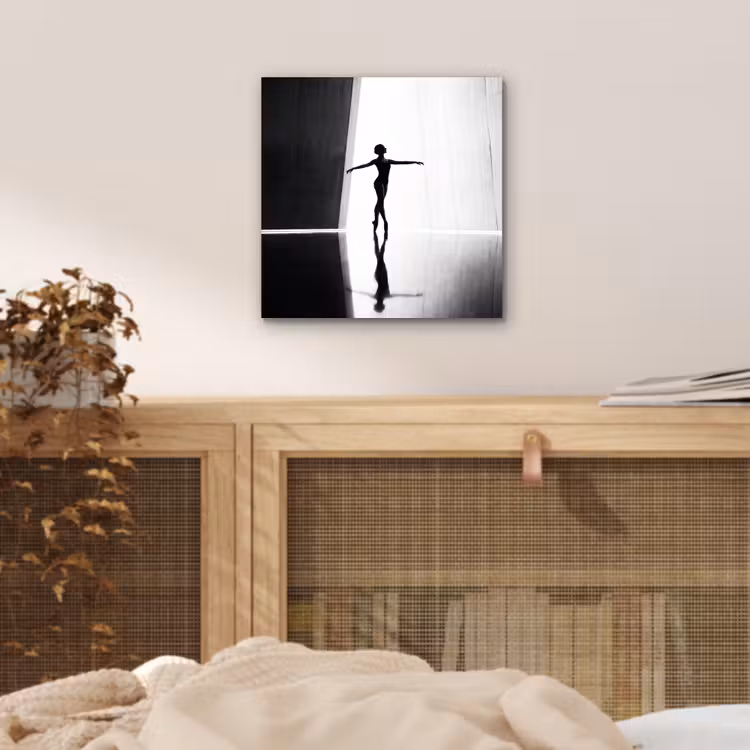 Aluminium schilderij - Danser - Silhouette - Kunst - Modern - Zwart-wit — 4