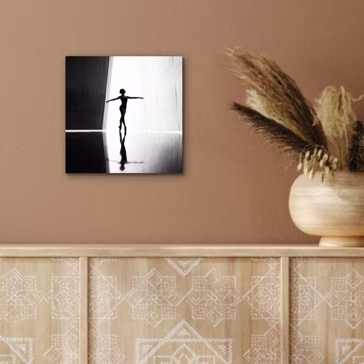 Aluminium schilderij - Danser - Silhouette - Kunst - Modern - Zwart-wit — 5