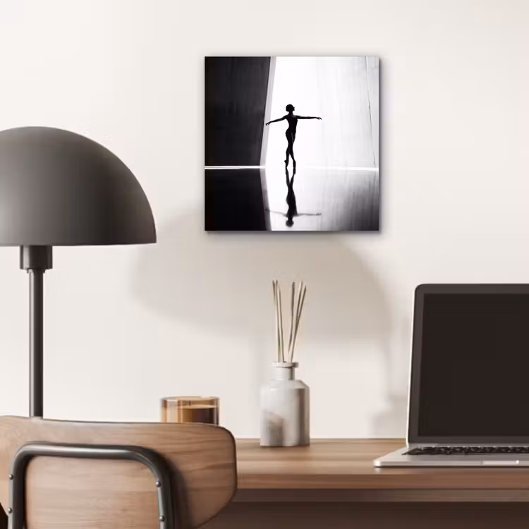 Aluminium schilderij - Danser - Silhouette - Kunst - Modern - Zwart-wit — 6