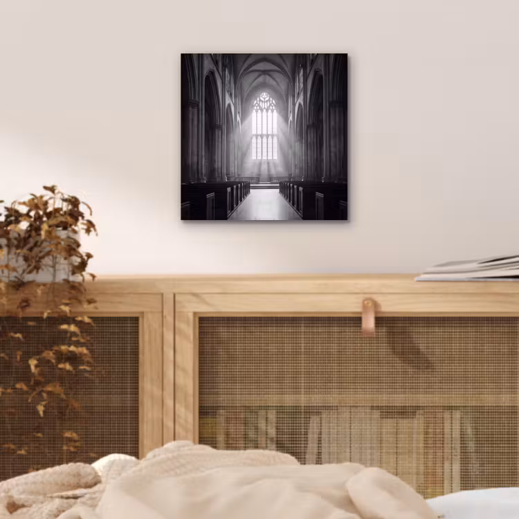 Aluminium schilderij - Kerk - Interieur - Lichtstralen - Architectuur - Klassiek — 4