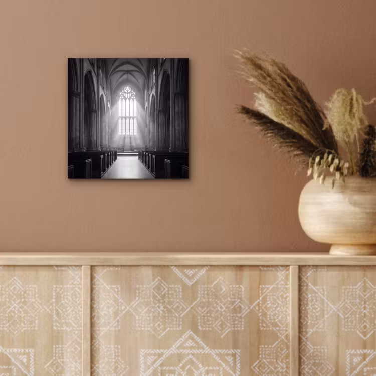 Aluminium schilderij - Kerk - Interieur - Lichtstralen - Architectuur - Klassiek — 5