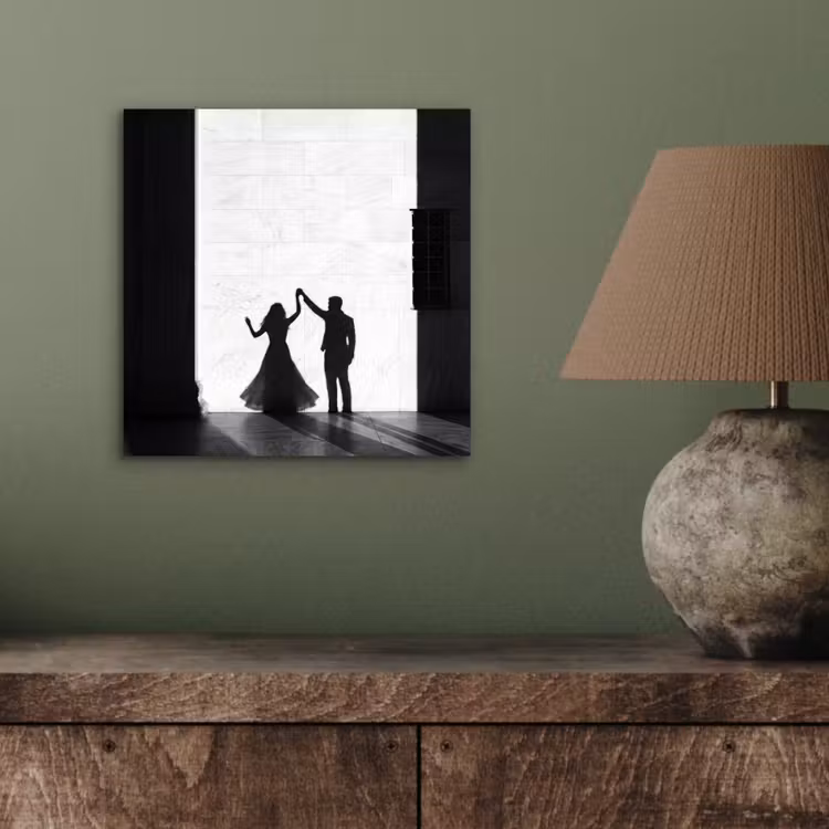 Aluminium schilderij - Mensen - Schaduw - Dans - Zwart-wit - Liefde — 3