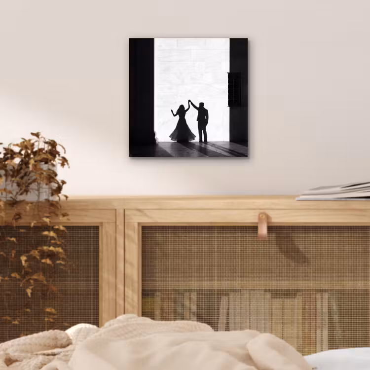 Aluminium schilderij - Mensen - Schaduw - Dans - Zwart-wit - Liefde — 4
