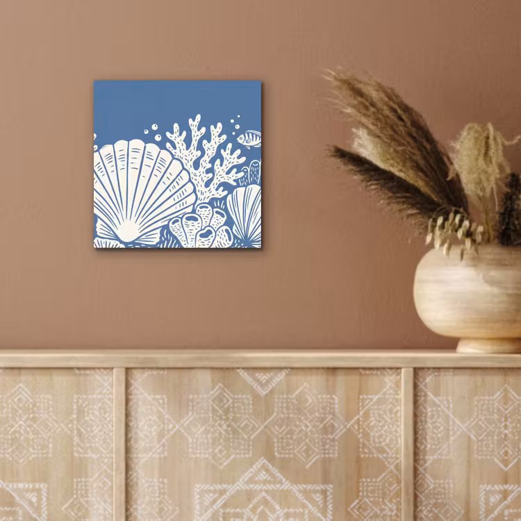 Aluminium schilderij - Zeeleven - Koraal - Schelp - Vis - Illustratie - Onderwater — 5