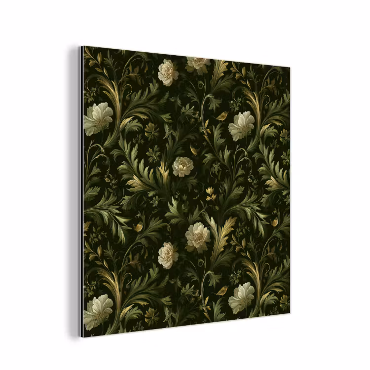 Aluminium schilderij - Botanisch - Naadloos - Bloemen — 1