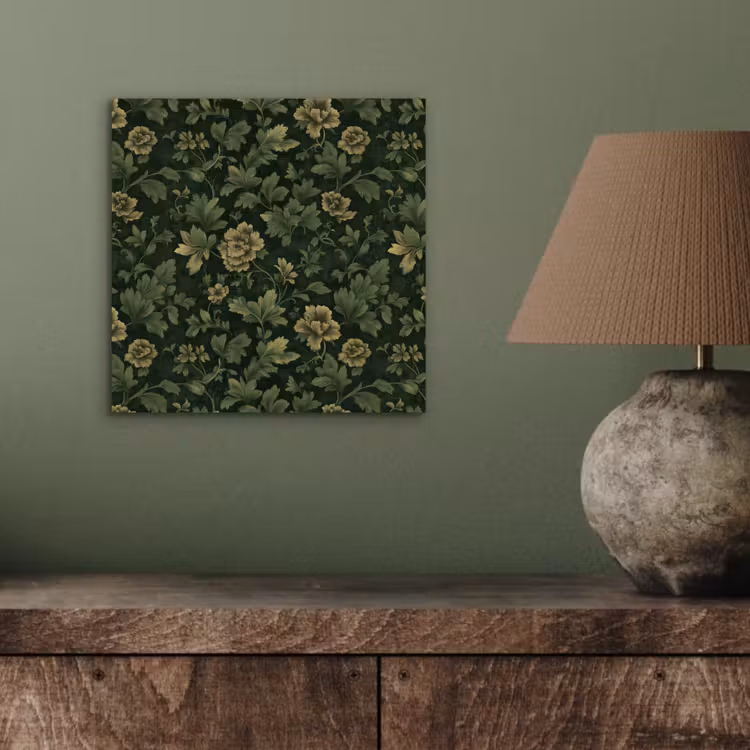 Aluminium schilderij - Donker - Groen - Goud - Botanisch — 3