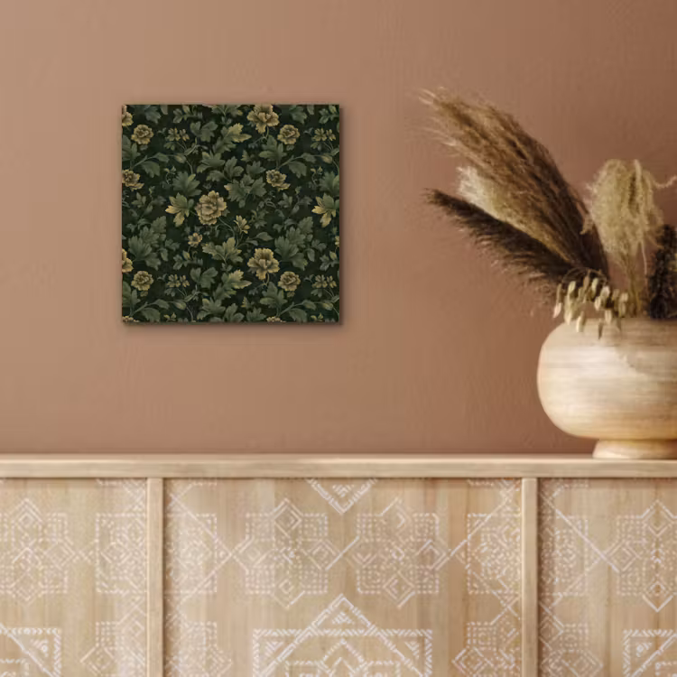 Aluminium schilderij - Donker - Groen - Goud - Botanisch — 5