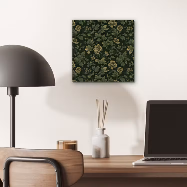 Aluminium schilderij - Donker - Groen - Goud - Botanisch — 6