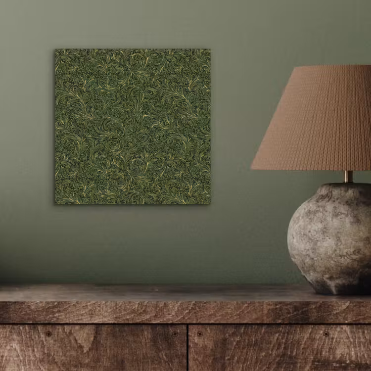 Aluminium schilderij - Donker - Groen - Krullend - Botanisch — 3
