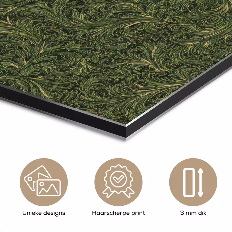 Aluminium schilderij - Donker - Groen - Krullend - Botanisch — 7