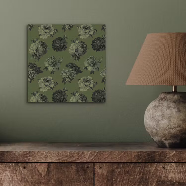Aluminium schilderij - Klassiek - botanisch - Olijfgroen - Bloemen — 3