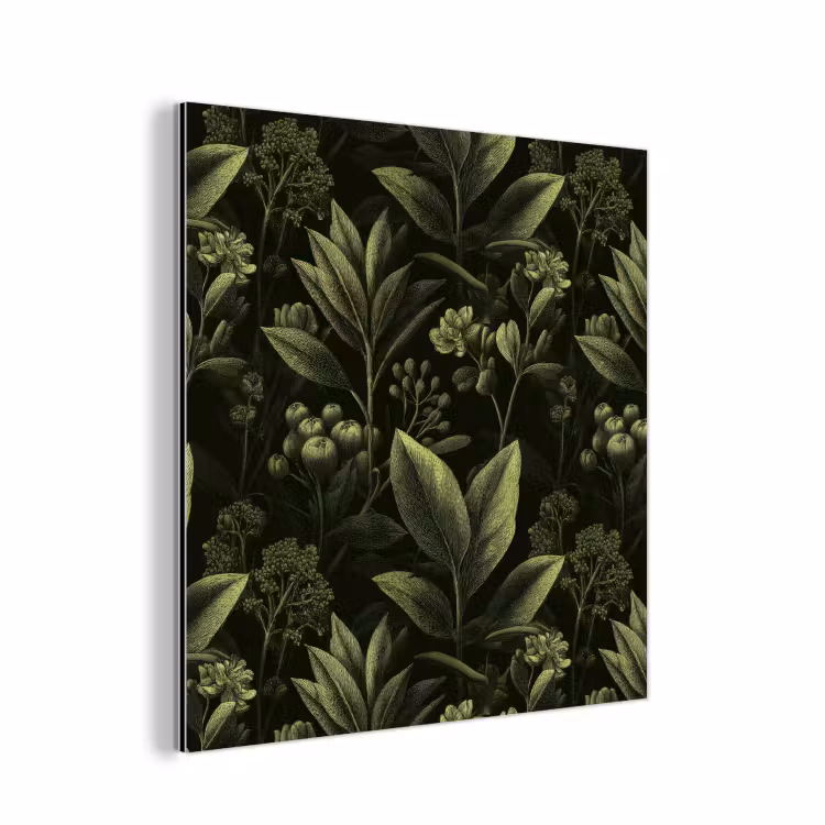 Aluminium schilderij - Klassiek - Donker - Botanisch - Planten — 1