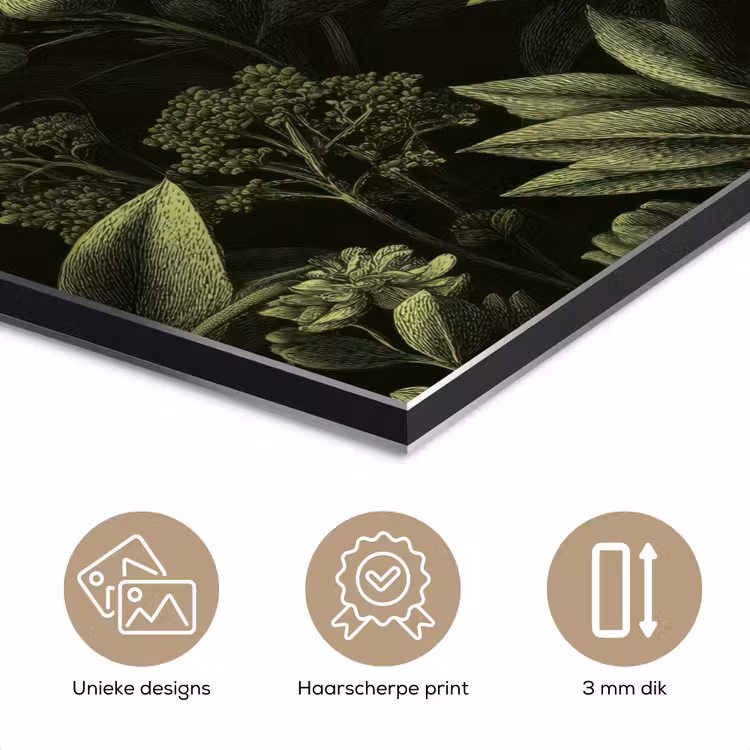 Aluminium schilderij - Klassiek - Donker - Botanisch - Planten — 7