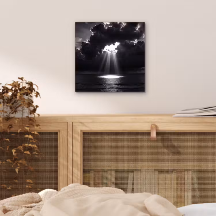 Aluminium schilderij - Licht - Wolken - Zee - Zwart-wit - Natuur — 4