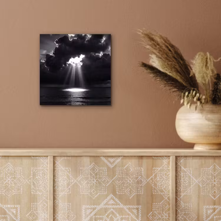 Aluminium schilderij - Licht - Wolken - Zee - Zwart-wit - Natuur — 5