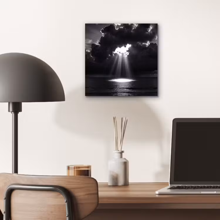 Aluminium schilderij - Licht - Wolken - Zee - Zwart-wit - Natuur — 6