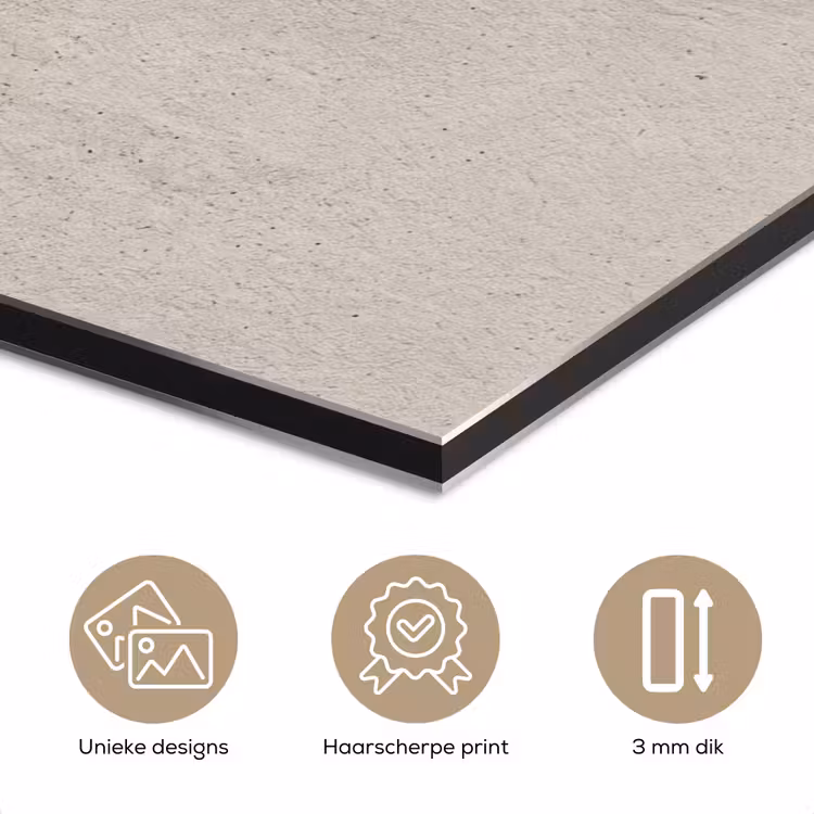 Aluminium schilderij - Textuur - Effen - Abstract - Beige — 7