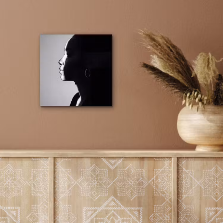 Aluminium schilderij - Vrouw - Profiel - Mensen - Zwart-wit — 5