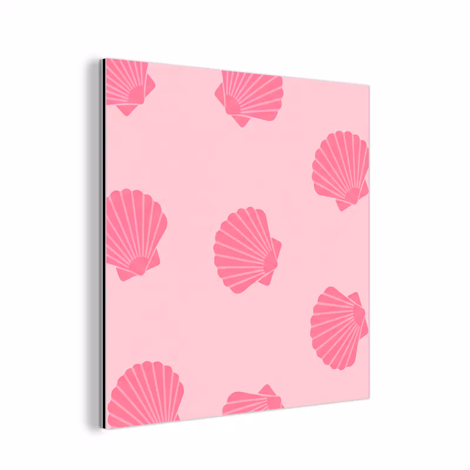 Aluminium schilderij - Schelp - Patroon - Zee - Modern - Roze — 1