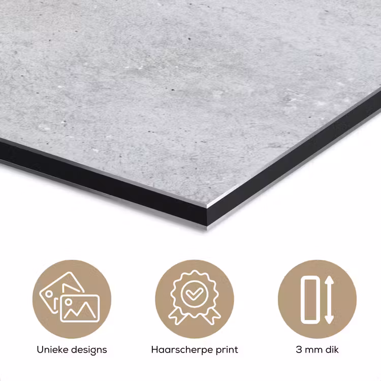 Aluminium schilderij - Beton - Textuur - Achtergrond - Grijs - Industrieel — 7