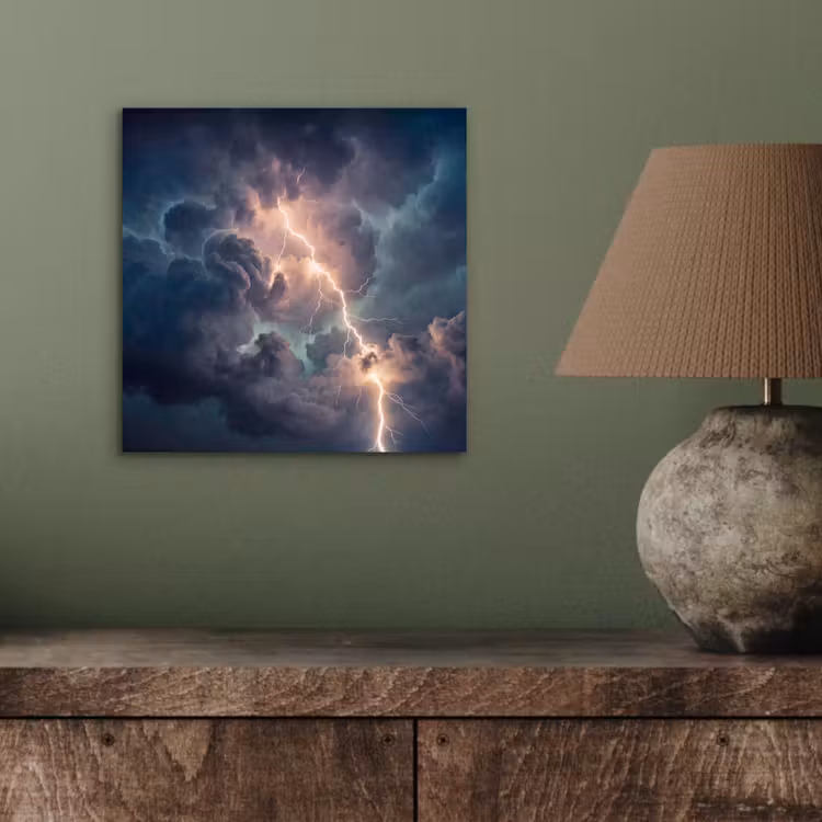 Aluminium schilderij - Bliksem - Storm - Natuur - Donker — 3