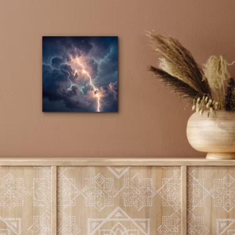 Aluminium schilderij - Bliksem - Storm - Natuur - Donker — 5