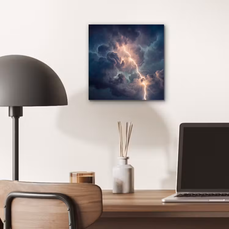 Aluminium schilderij - Bliksem - Storm - Natuur - Donker — 6