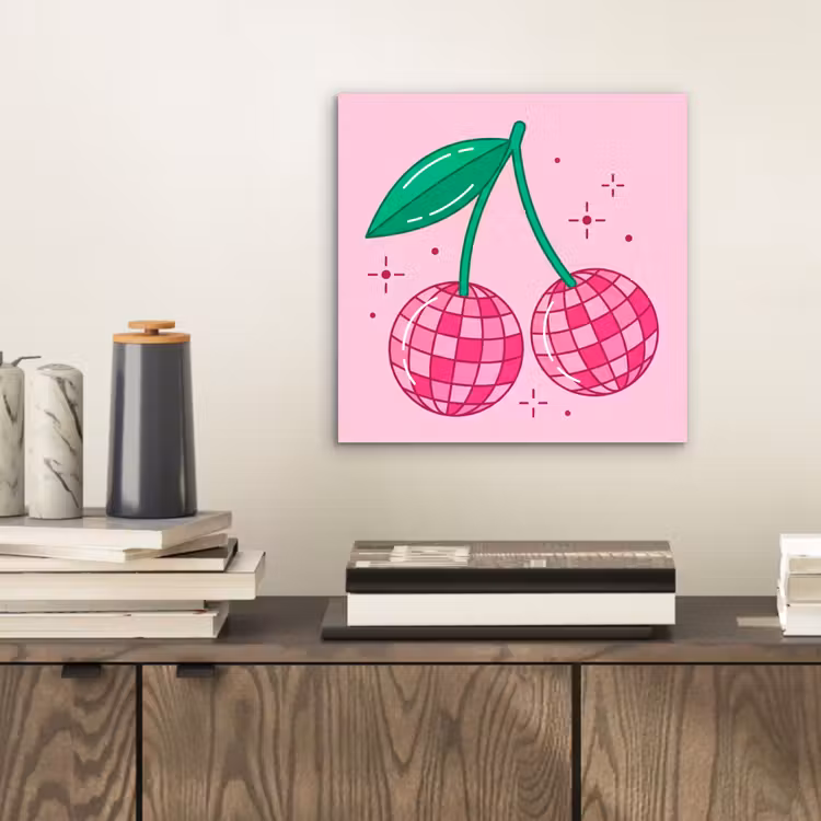 Aluminium schilderij - Decoratie - Disco-bal - Feest - Roze — 2
