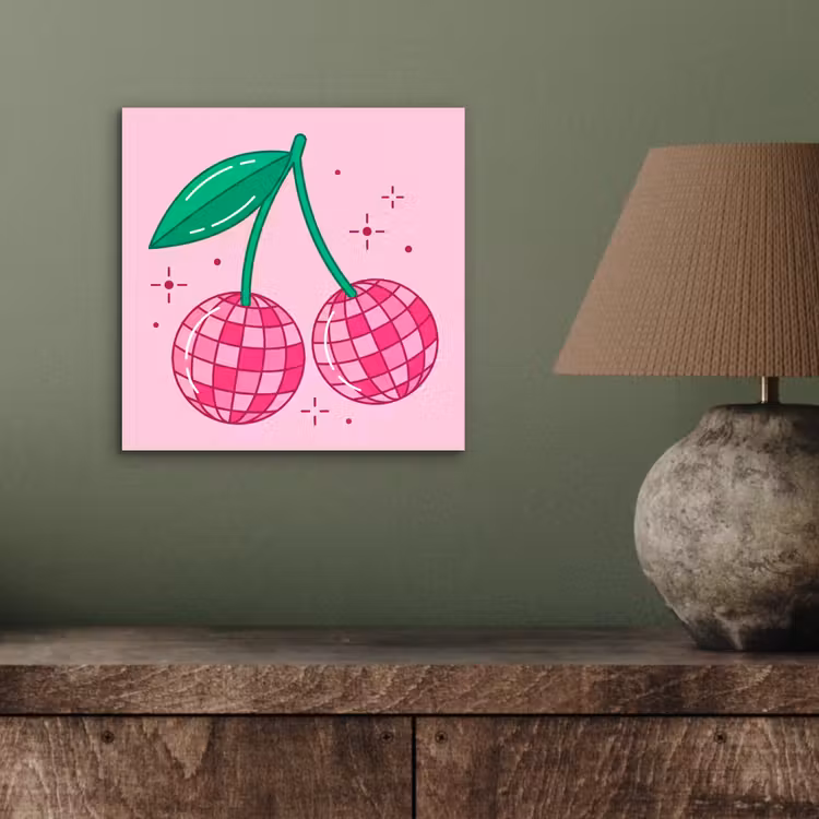 Aluminium schilderij - Decoratie - Disco-bal - Feest - Roze — 3
