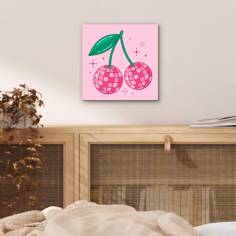 Aluminium schilderij - Decoratie - Disco-bal - Feest - Roze — 4