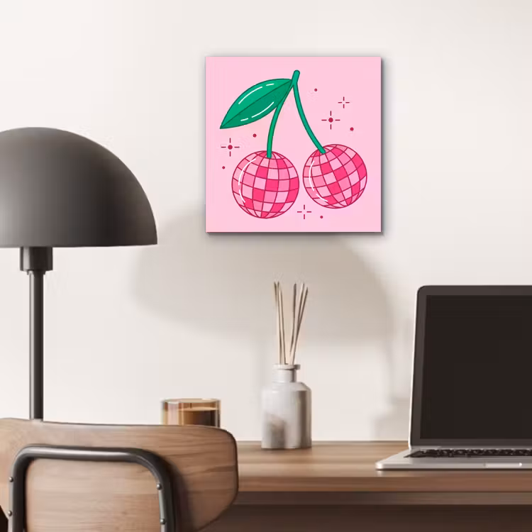 Aluminium schilderij - Decoratie - Disco-bal - Feest - Roze — 6