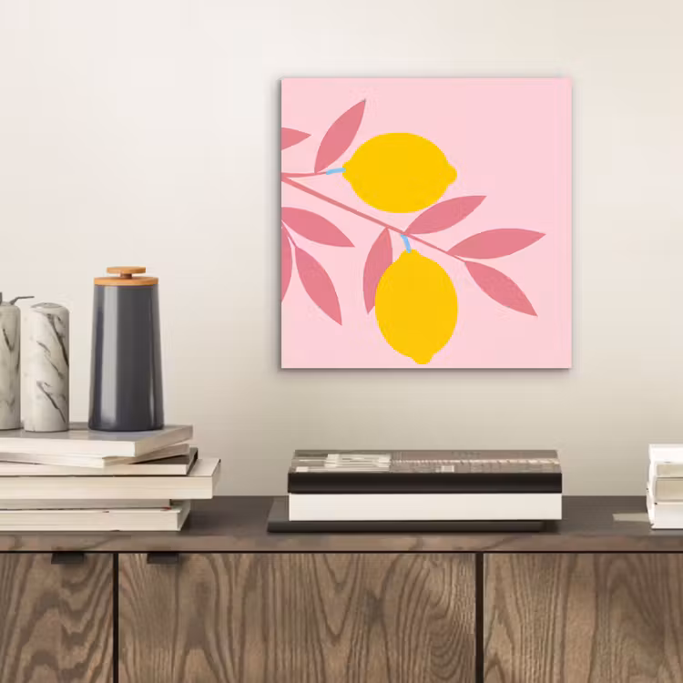 Aluminium schilderij - Fruit - Tak - Natuur - Abstract - Roze — 2