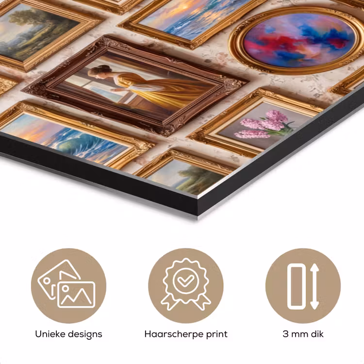 Aluminium schilderij - Interieur - Kunst - Collectie - Klassiek - Goud — 7