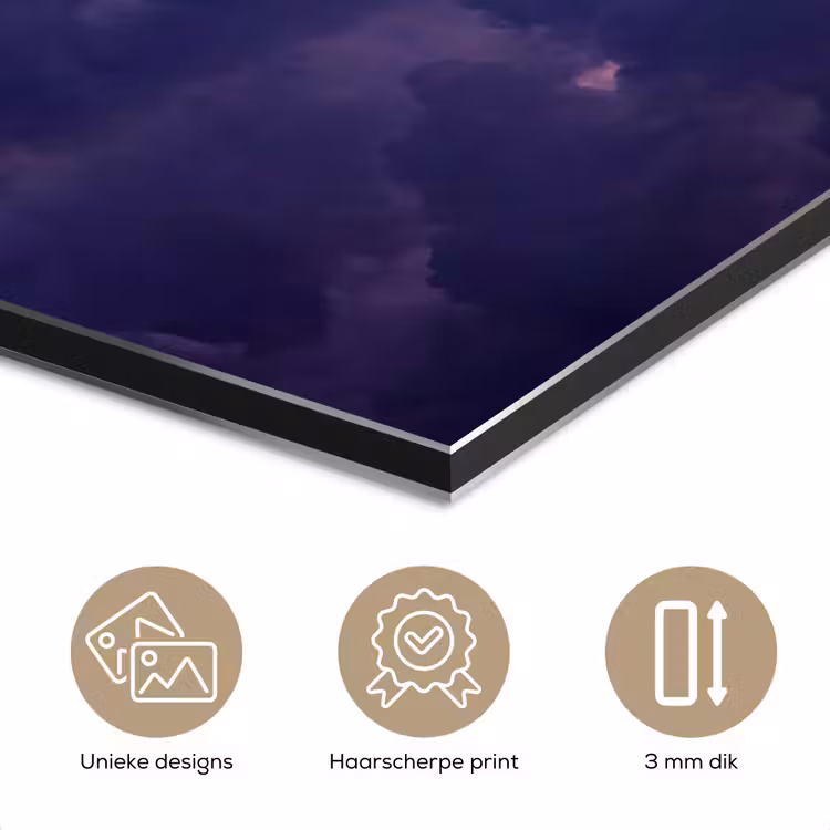 Aluminium schilderij - Maan - Wolken - Nacht - Oranje — 7