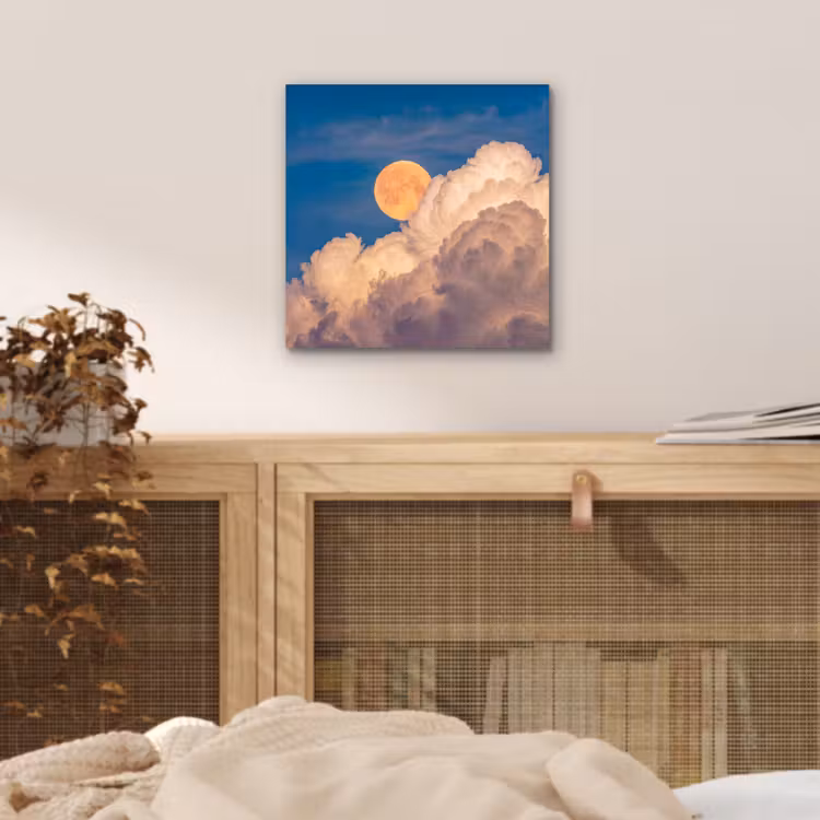 Aluminium schilderij - Maan - Wolken - Natuur - Oranje — 4