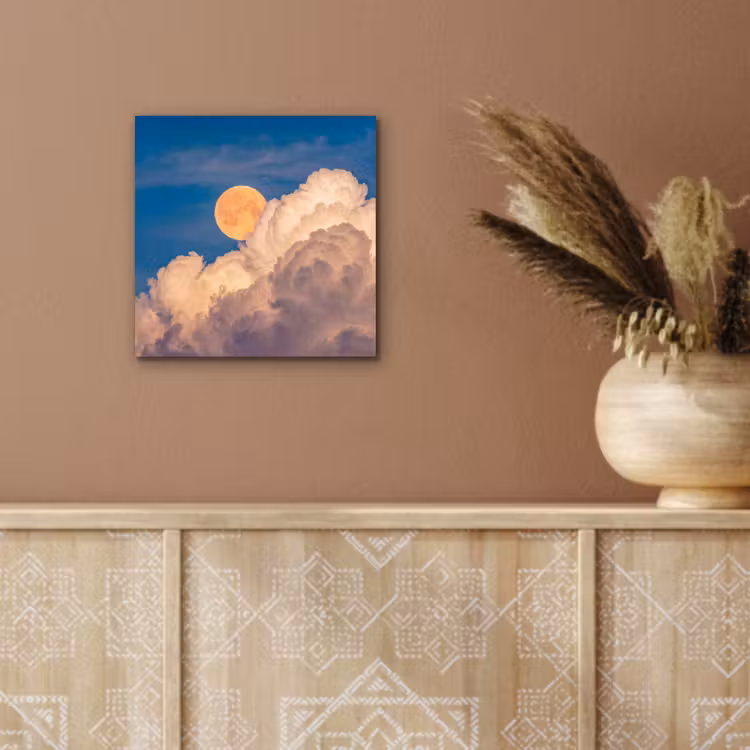 Aluminium schilderij - Maan - Wolken - Natuur - Oranje — 5