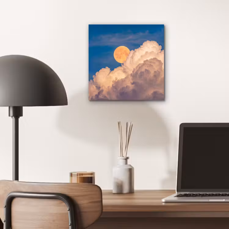 Aluminium schilderij - Maan - Wolken - Natuur - Oranje — 6
