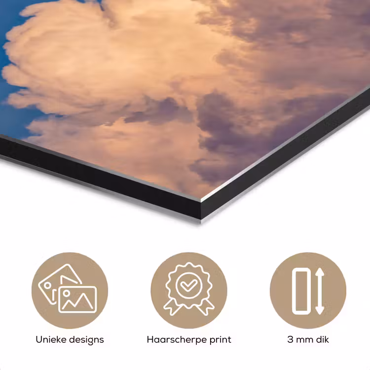 Aluminium schilderij - Maan - Wolken - Natuur - Oranje — 7
