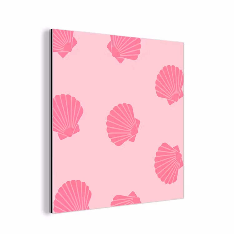 Aluminium schilderij - Schelp - Patroon - Zee - Modern - Roze — 1