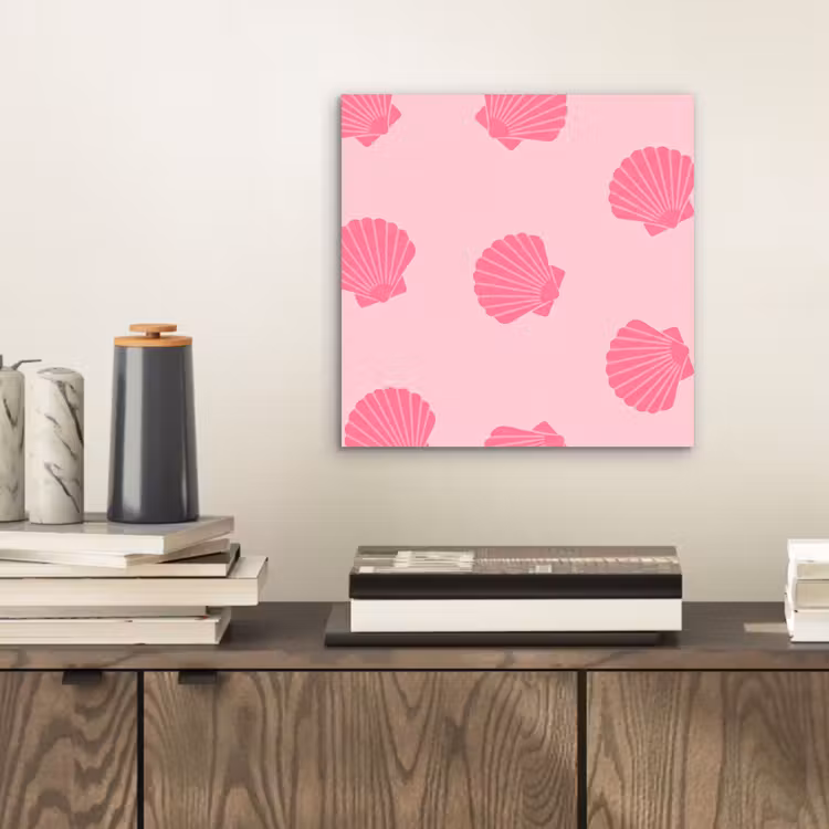 Aluminium schilderij - Schelp - Patroon - Zee - Modern - Roze — 2