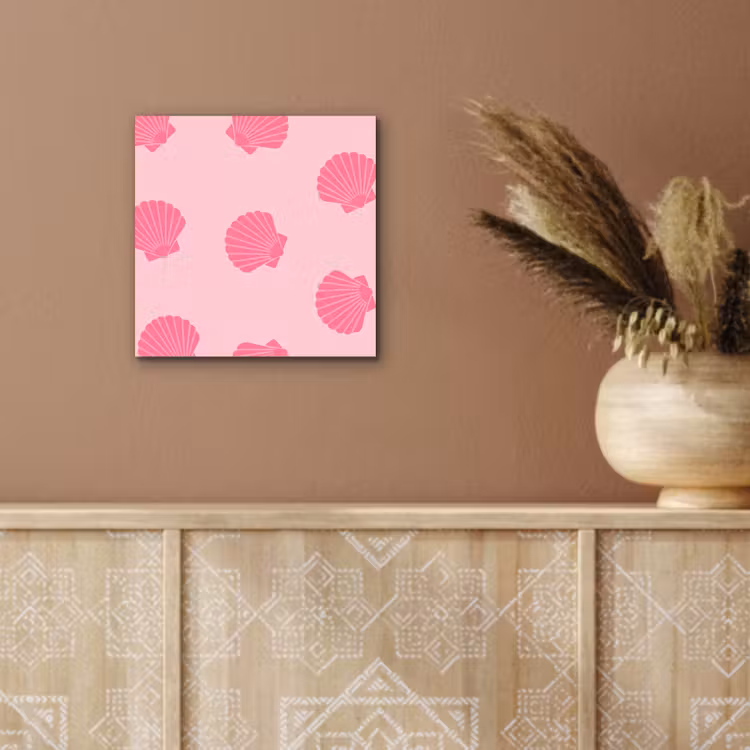 Aluminium schilderij - Schelp - Patroon - Zee - Modern - Roze — 5