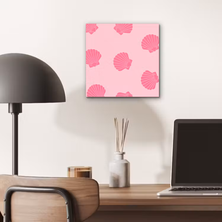 Aluminium schilderij - Schelp - Patroon - Zee - Modern - Roze — 6