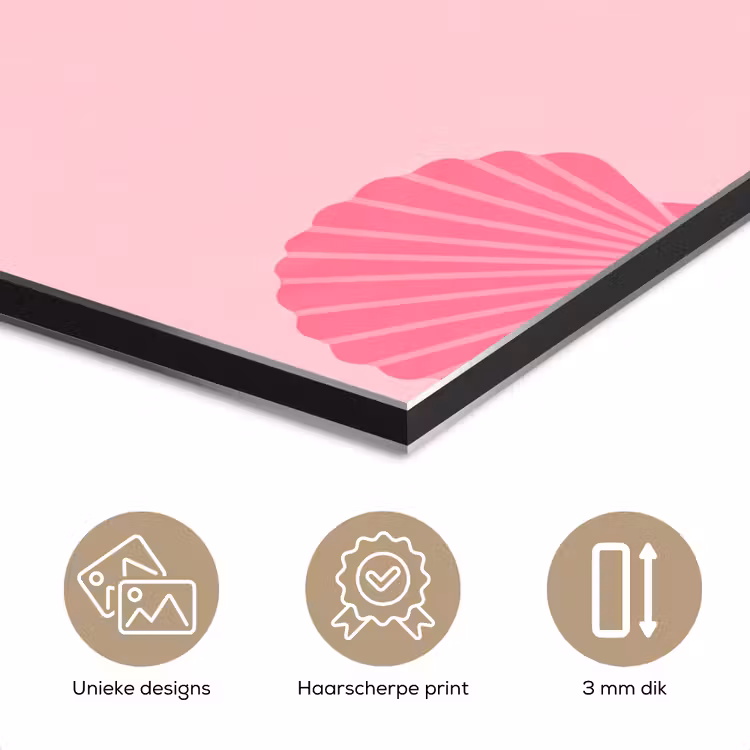 Aluminium schilderij - Schelp - Patroon - Zee - Modern - Roze — 7